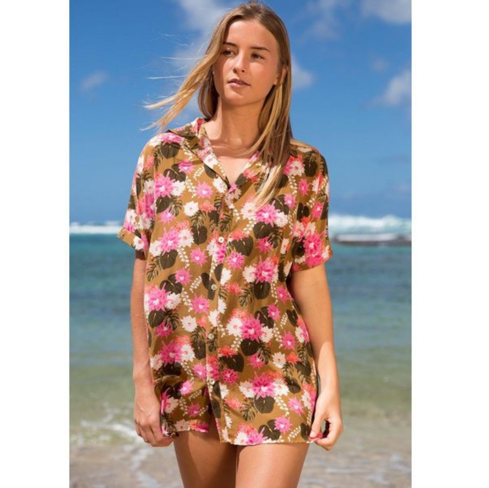 Rare acacia mombasa lei day blouse shirtdress P XS - Picture 4 of 15